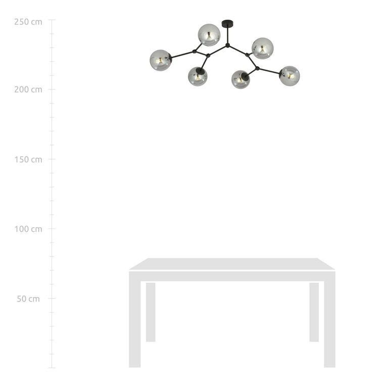 6-lichts pafondlamp Stratos