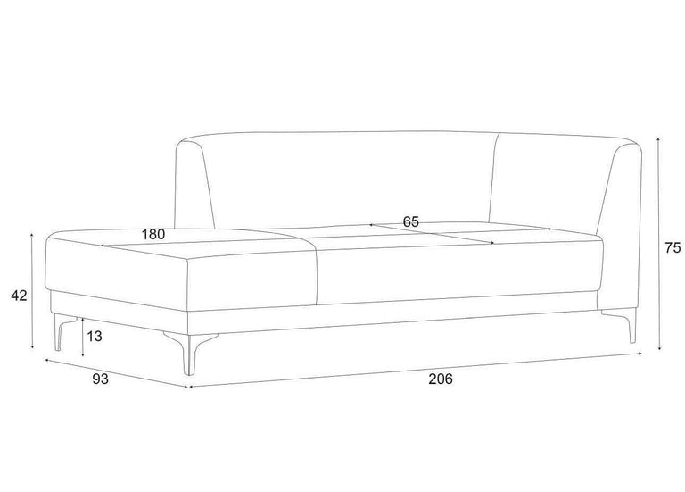 Chaise longue Allegra links linnen