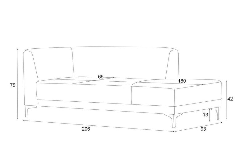 Chaise longue Allegra rechts linnen