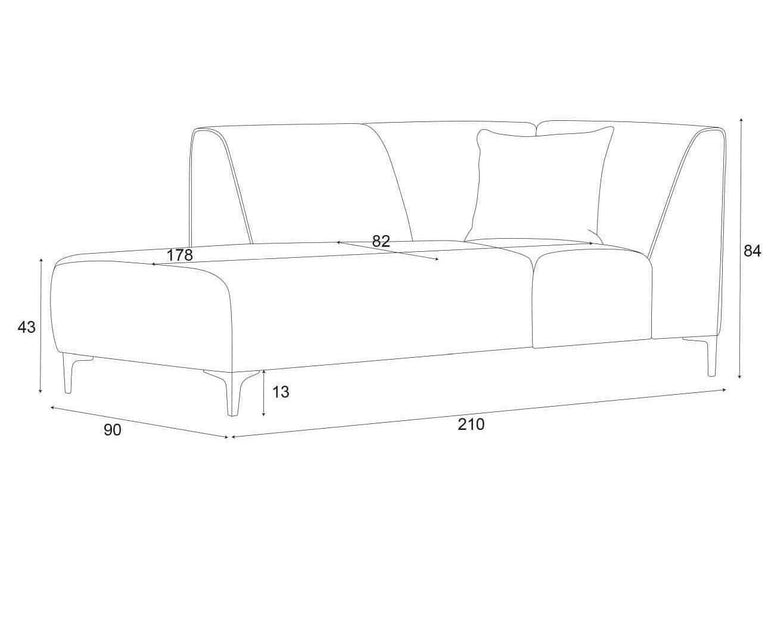 Chaise longue Stradella links linnen