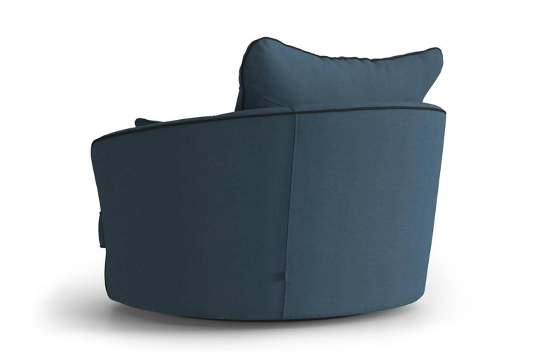 Fauteuil Vendôme linnen draaibaar met contrast piping