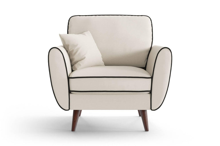 Fauteuil Zara linnen met contrast piping