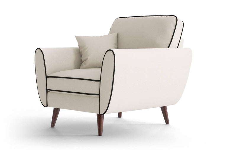 Fauteuil Zara linnen met contrast piping