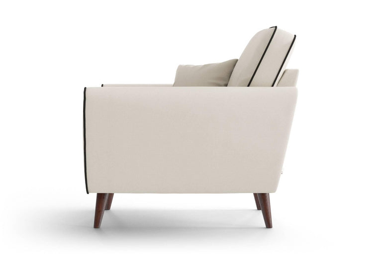 Fauteuil Zara linnen met contrast piping