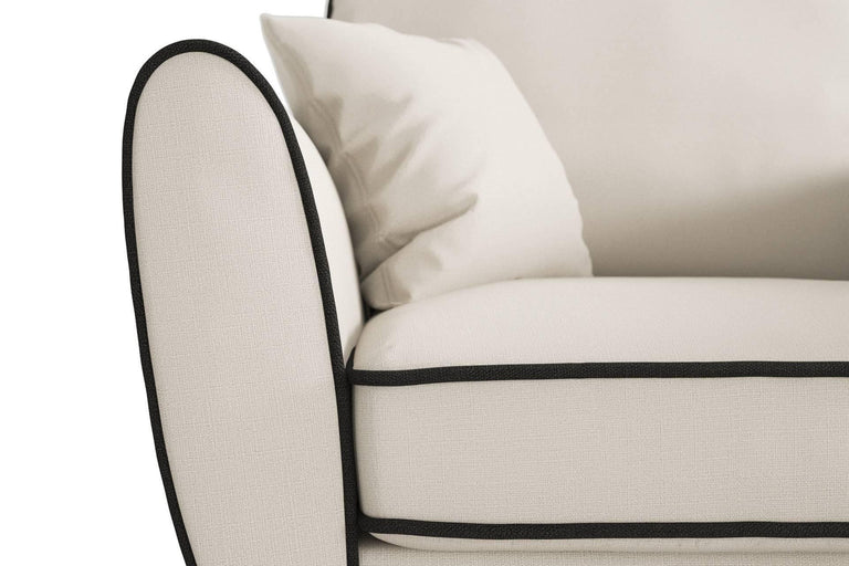 Fauteuil Zara linnen met contrast piping