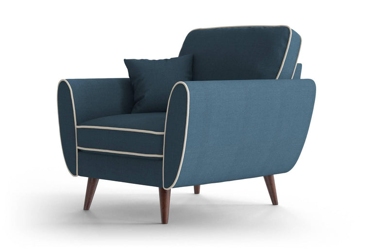 Fauteuil Zara linnen met contrast piping