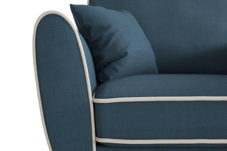 Fauteuil Zara linnen met contrast piping