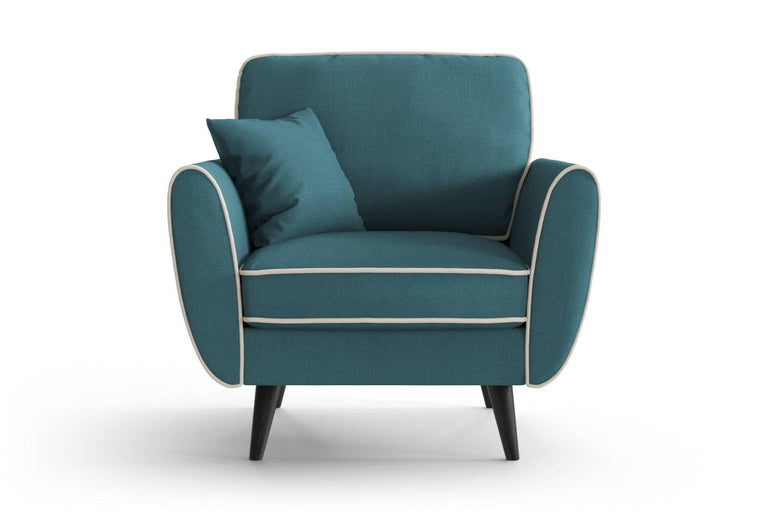 Fauteuil Zara linnen met contrast piping