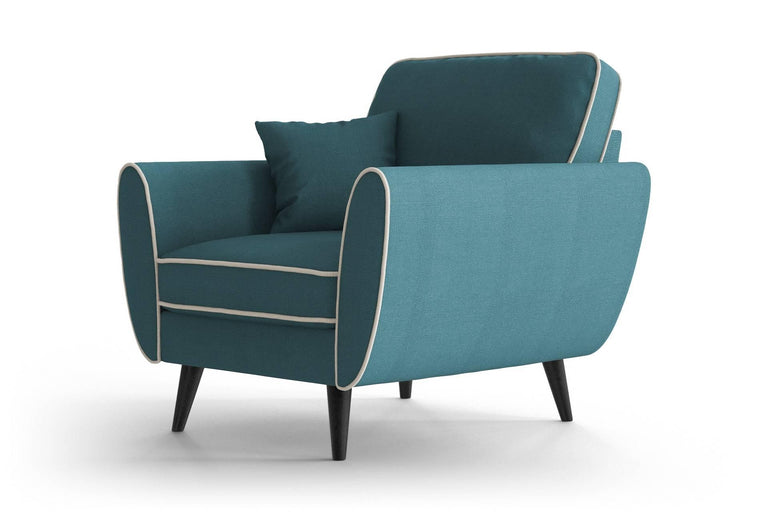 Fauteuil Zara linnen met contrast piping