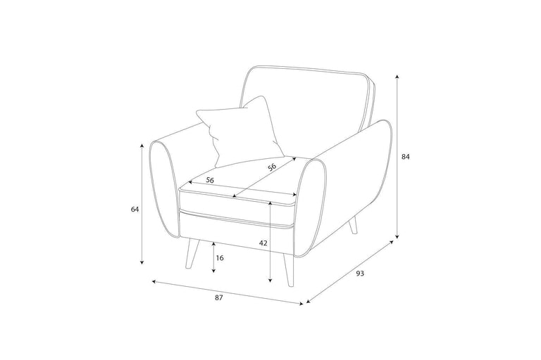 Fauteuil Zara linnen met contrast piping