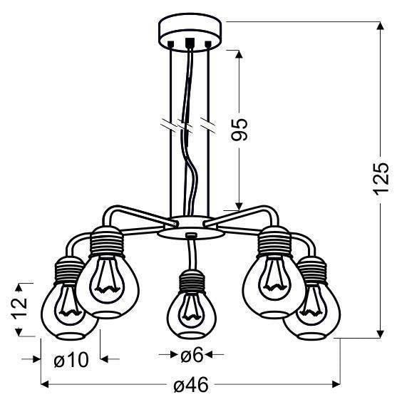 Hanglamp Kymani 5-lichts