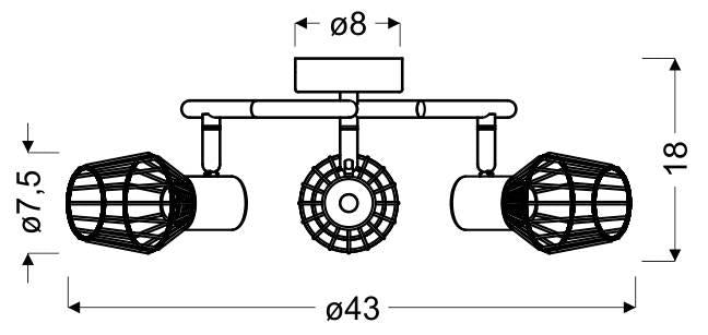 Plafondlamp Benthe 3-lichts