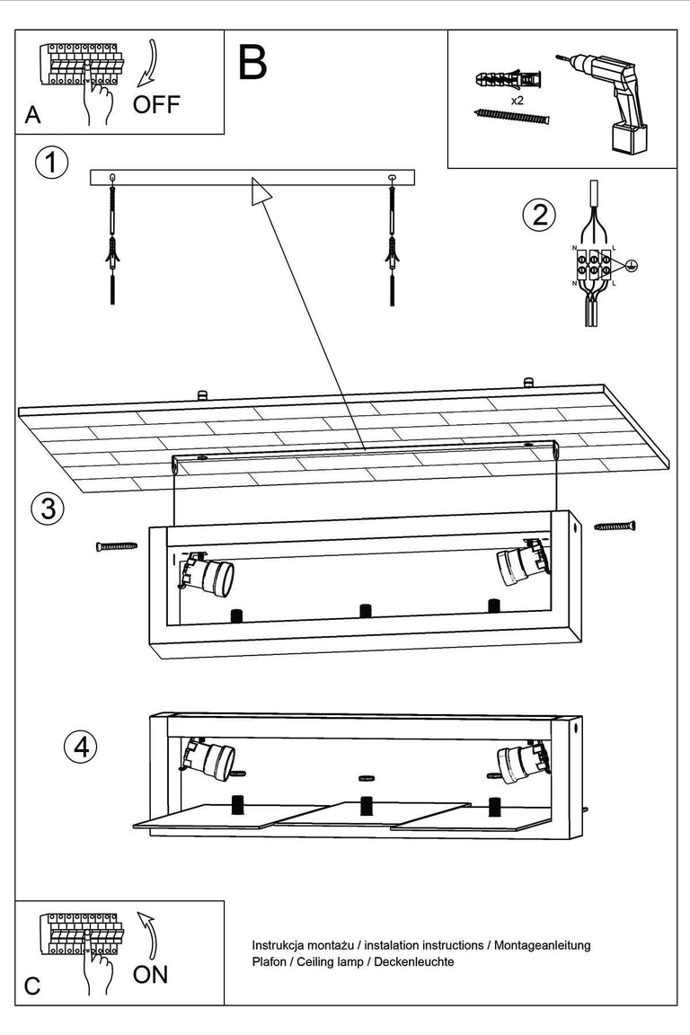 Plafondlamp Lasman 2-lichts