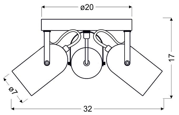 Plafondlamp Fiene 3-lichts