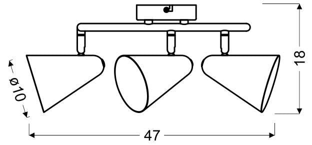 Plafondlamp Jet 3-lichts