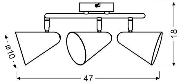 Plafondlamp Jet 3-lichts