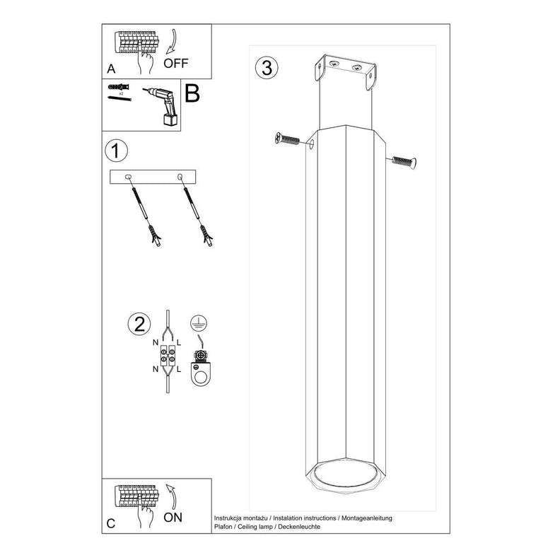 Plafondlamp Zeke XL