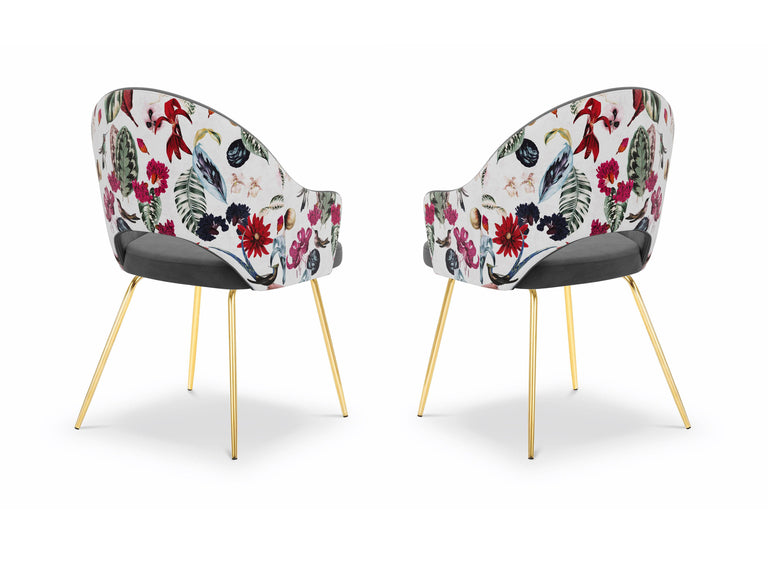 Set van 2 eetkamerstoelen Lys velvet