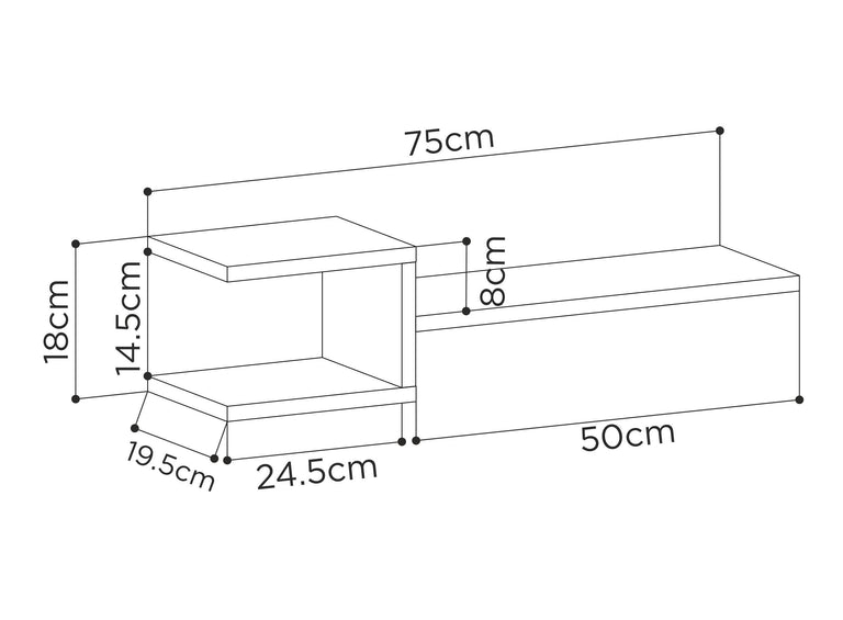 Set van 2 wandplanken Agnella