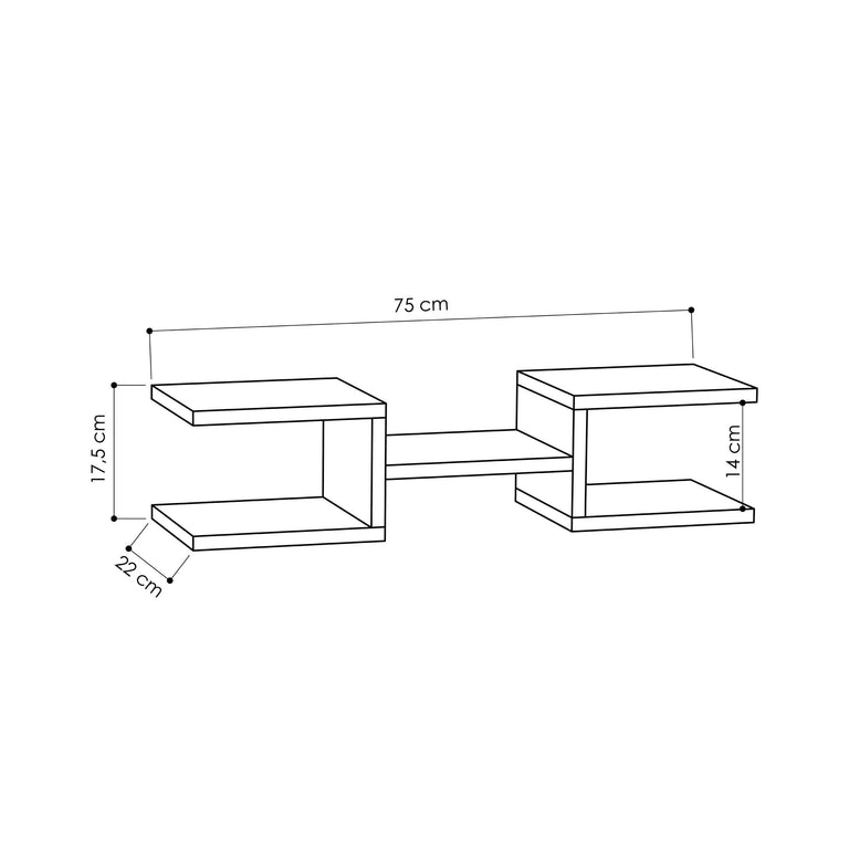 Set van 2 wandplanken Aidan