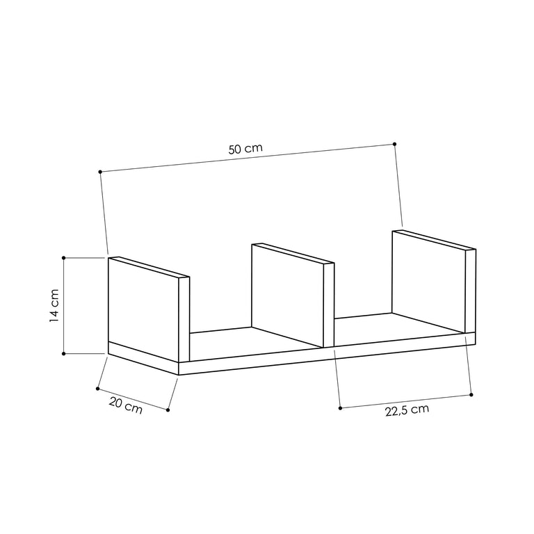 Set van 3 wandplanken Adrina