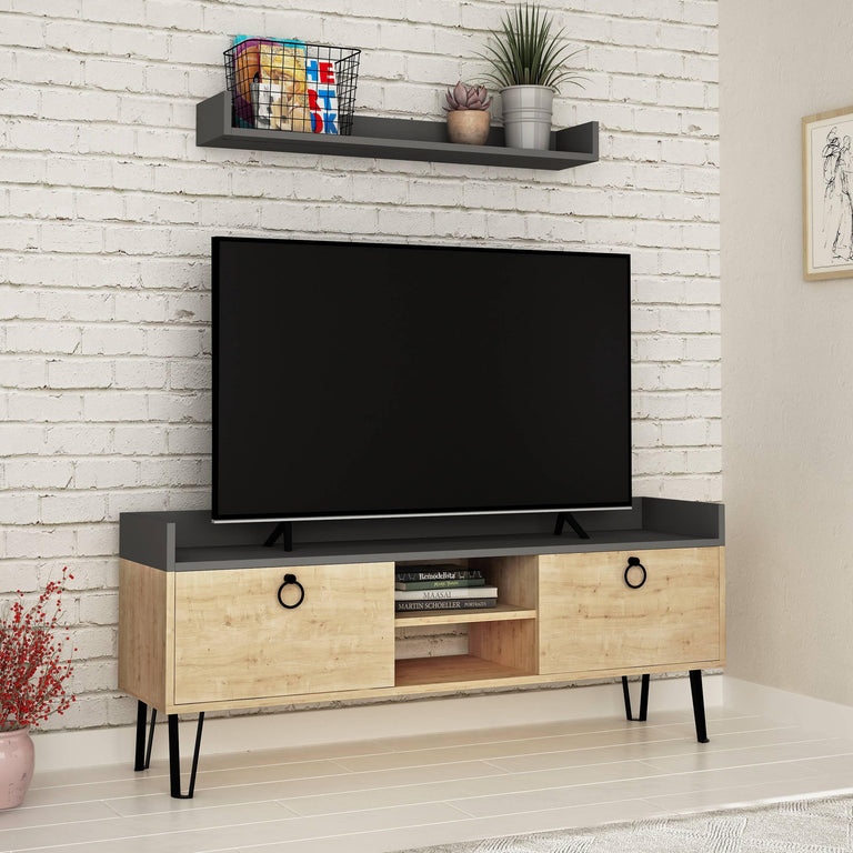 TV-meubel met wandplank Aisha