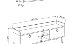 TV-meubel met wandplank Aisha