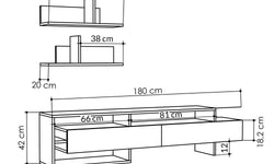 TV-meubel met wandplanken Lois