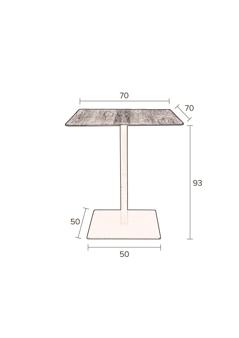 Countertafel Braza vierkant