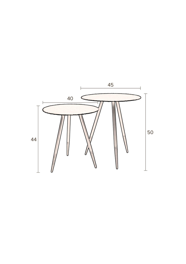 Set van 2 bijzettafels Stalwart