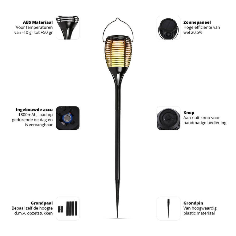 Set van 2 zonne-energie lantaarns Solar Fakkel