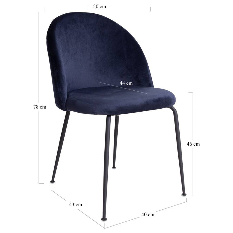 Set van 2 eetkamerstoelen Genève velvet