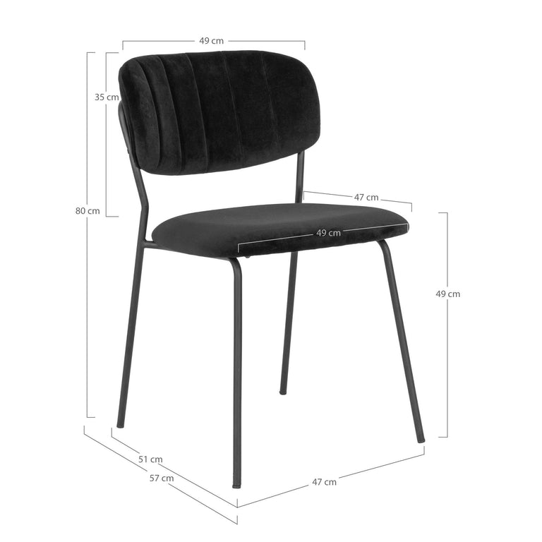 Set van 2 eetkamerstoelen Alicante velvet