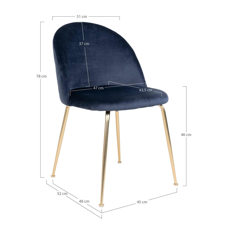 Set van 2 eetkamerstoelen Geneve velvet