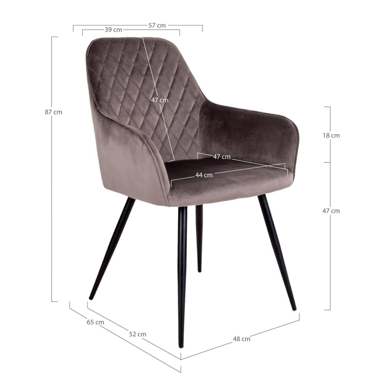 Set van 2 eetkamerstoelen Leemann velvet