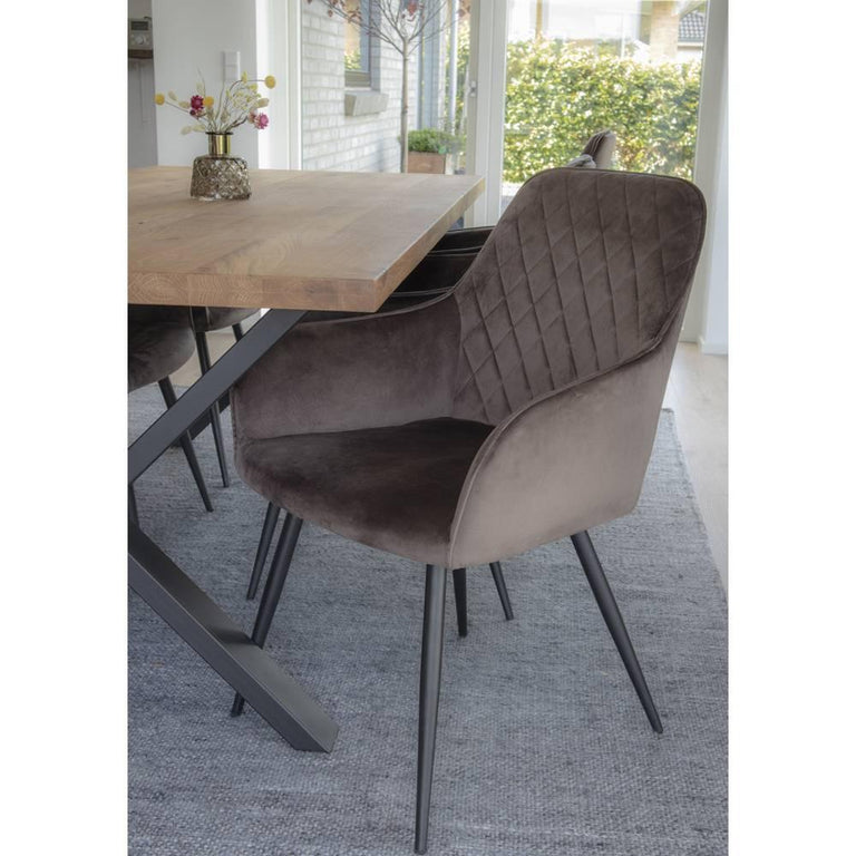 Set van 2 eetkamerstoelen Leemann velvet