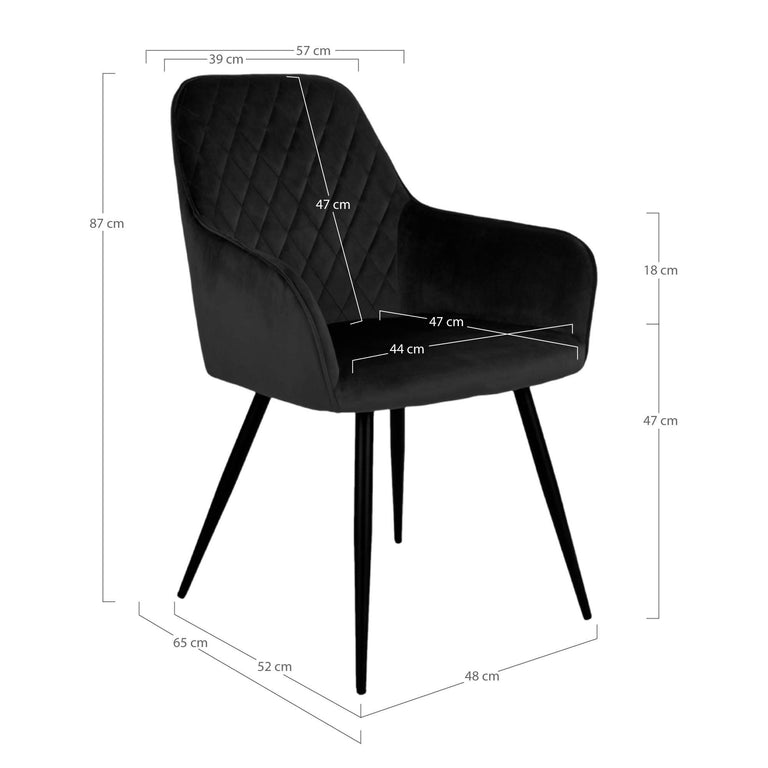 Set van 2 eetkamerstoelen Leemann velvet