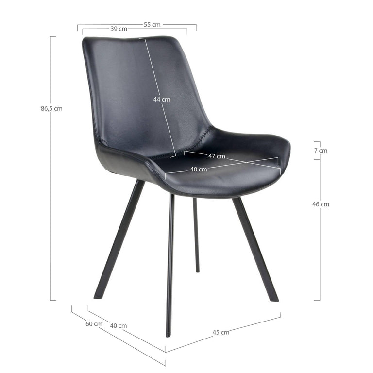 Set van 2 eetkamerstoelen Memphis