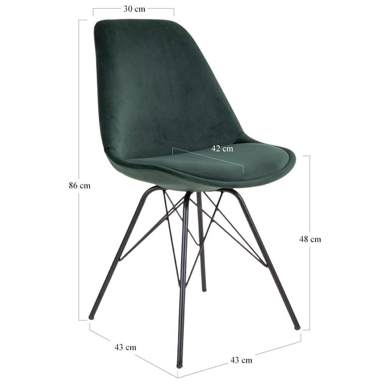 Set van 2 eetkamerstoelen Oslo velvet