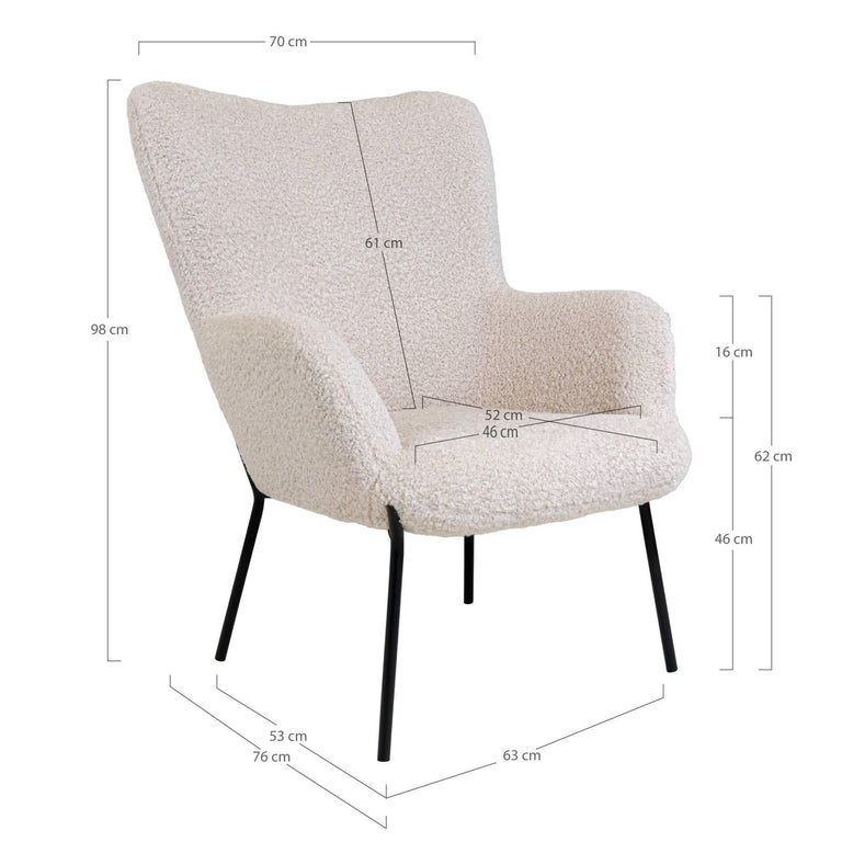 Fauteuil Glasgow teddystof