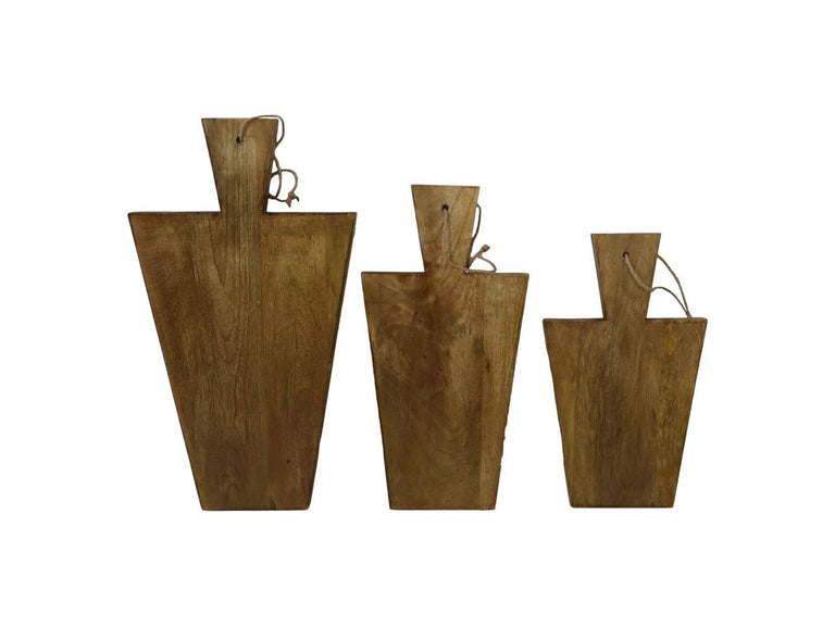 Set van 3 snijplanken Natural kegel