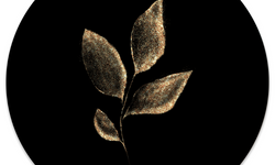 Wanddecoratie cirkel Leaf Gold