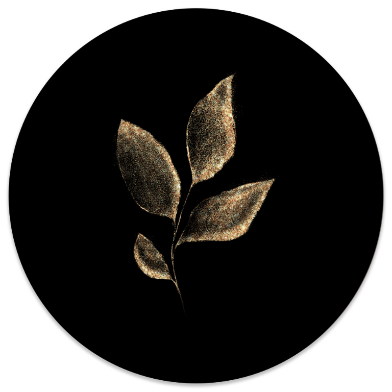 Wanddecoratie cirkel Leaf Gold