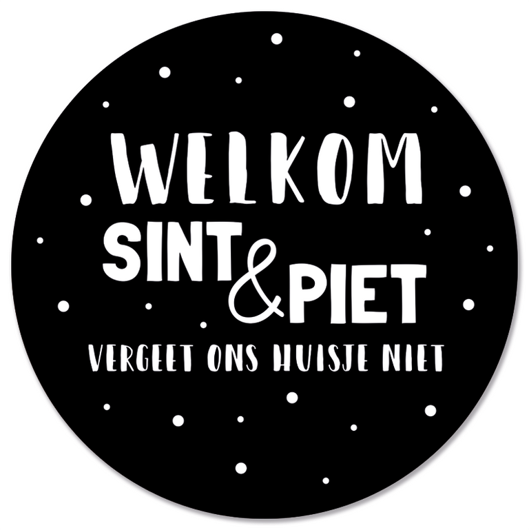 Wanddecoratie cirkel Welkom Sint & Piet