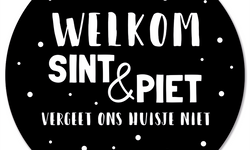 Wanddecoratie cirkel Welkom Sint & Piet