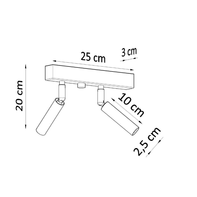 2-lichts plafondlamp Eyetech