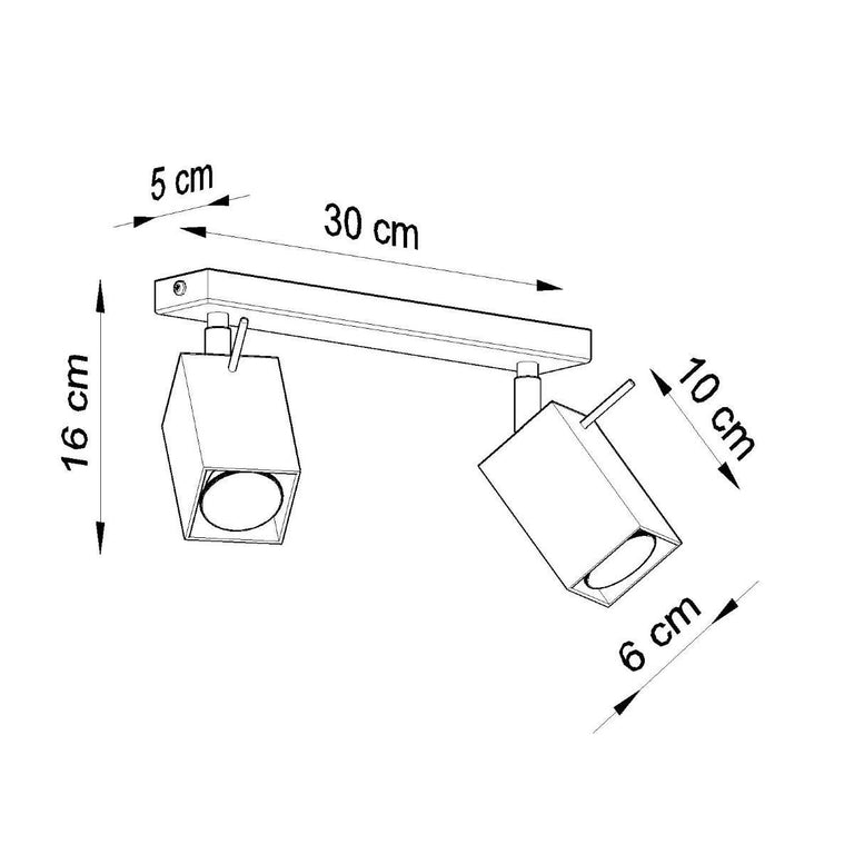 2-lichts plafondlamp Merida