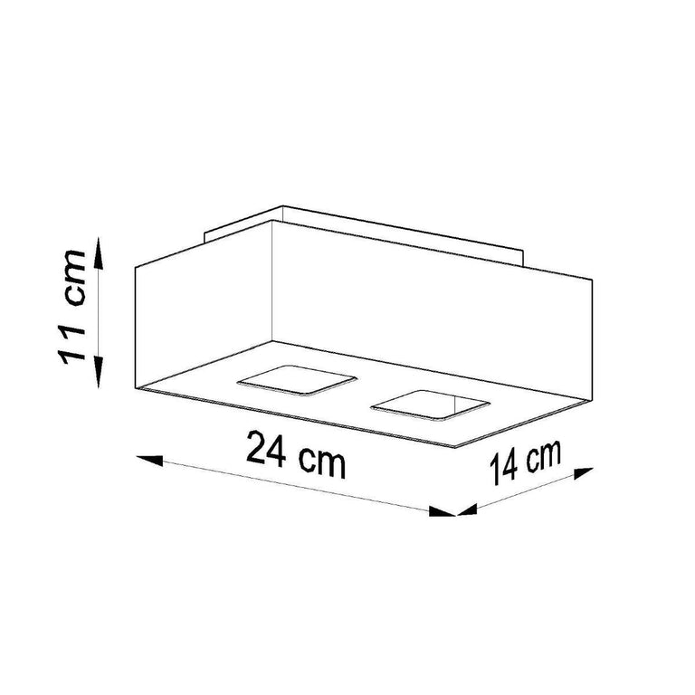 2-lichts plafondlamp Mono