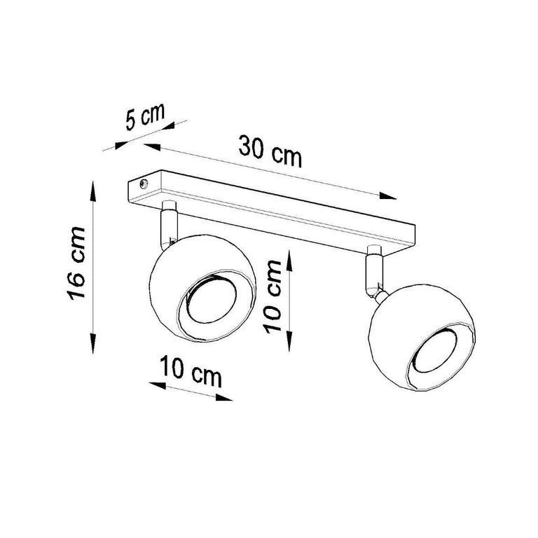 2-lichts plafondlamp Oculare