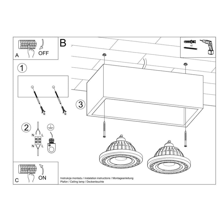 2-lichts Plafondlamp Quatro